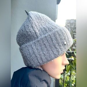 Gray Fuzzy Knit Beanie by Kate Spade. NWT 
MSRP $55